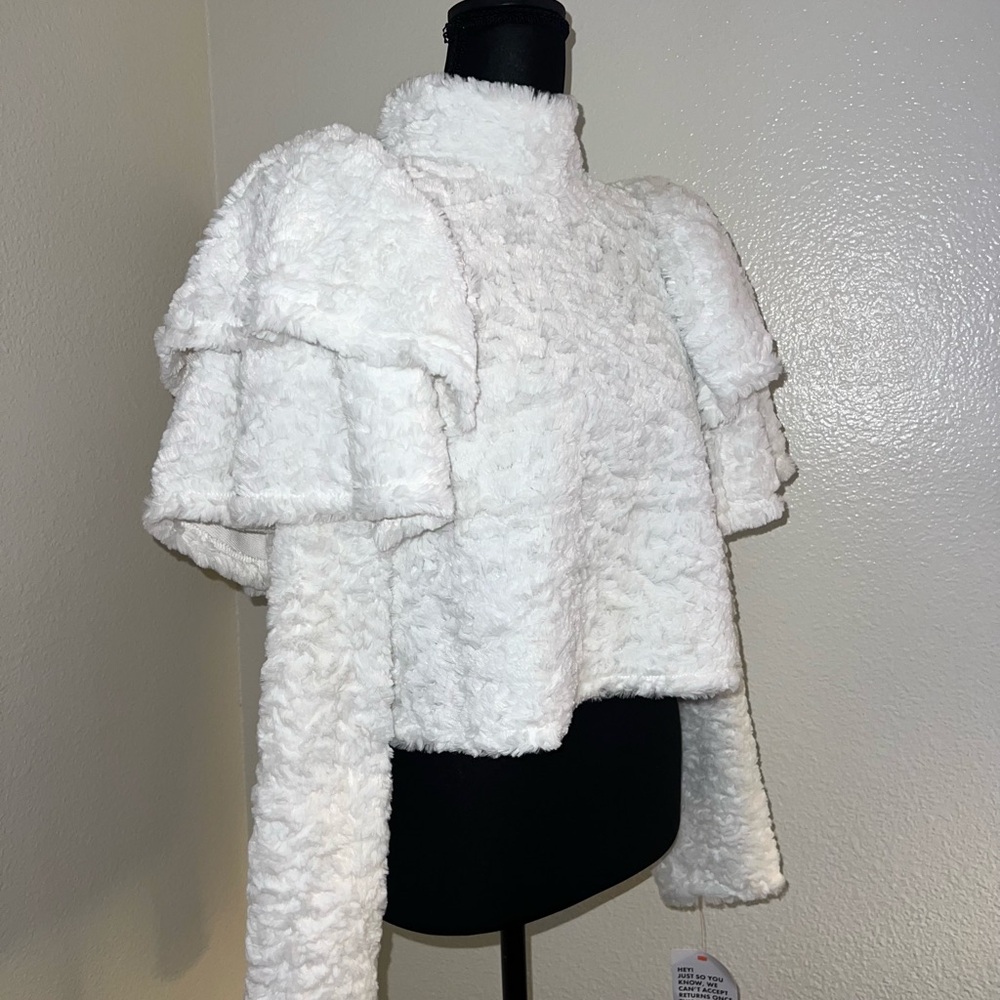 ASOS LUXE Elegant White Women's Sweater Romantic Ruffles
